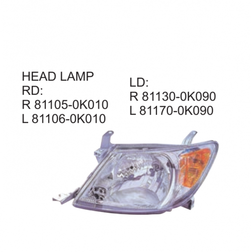 Toyota Hilux Vigo 2004 Head lamp 81105-0K010 81106-0K010 81130-0K090 81170-0K090