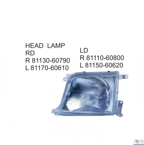 Toyota Land Cruiser FJ90 FJ95 1997 Head lamp 81130-60790 81170-60610 81110-60800 81150-60620