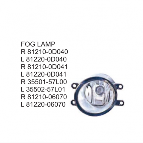 Toyota YARIS VITZ 2011-2013 Fog lamp 81210-0D040 81220-0D040  81210-0D041 81220-0D041 35501-57L00 35502-57L01 81210-06070 81220-06070