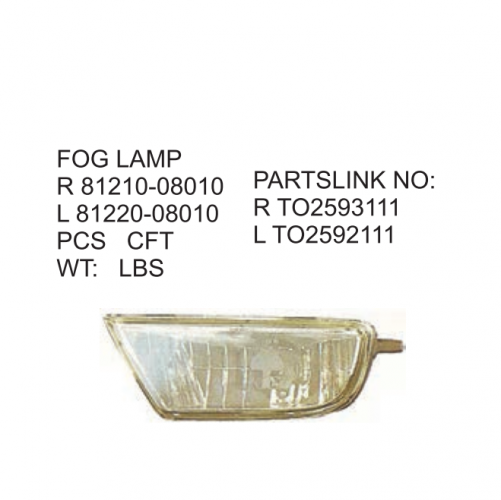 Toyota SIENNA 1998-2000 Fog lamp 81210-08010 81220-08010 TO2593111 TO2592111