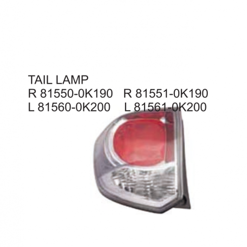 Toyota FORTUNER 2011 HILUX SW4 Tail lamp 81550-0K190 81560-0K200 81551-0K190 81561-0K100